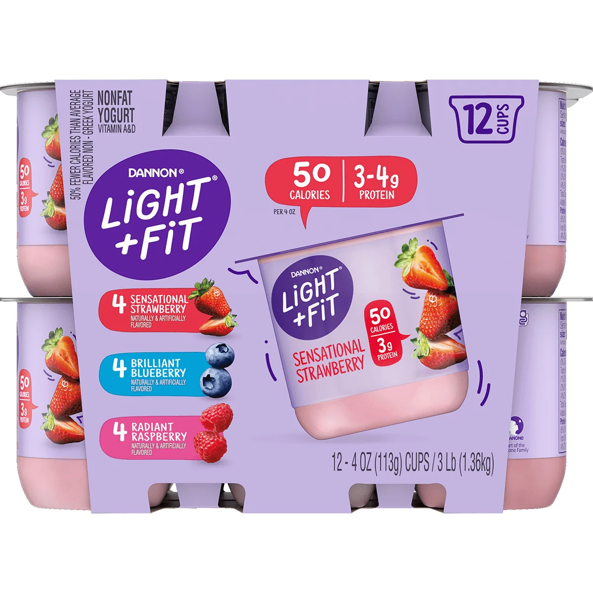 Dannon L&F Strw/Blue/Rasp 12Pk