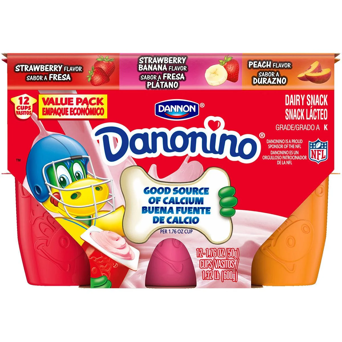 Danonino Straw/b/Peach 12PK