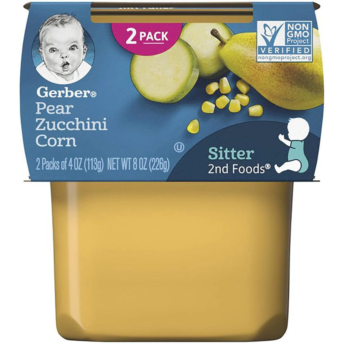 Gerber 2nd Stg Peach/Zuchini/Corn 2pk
