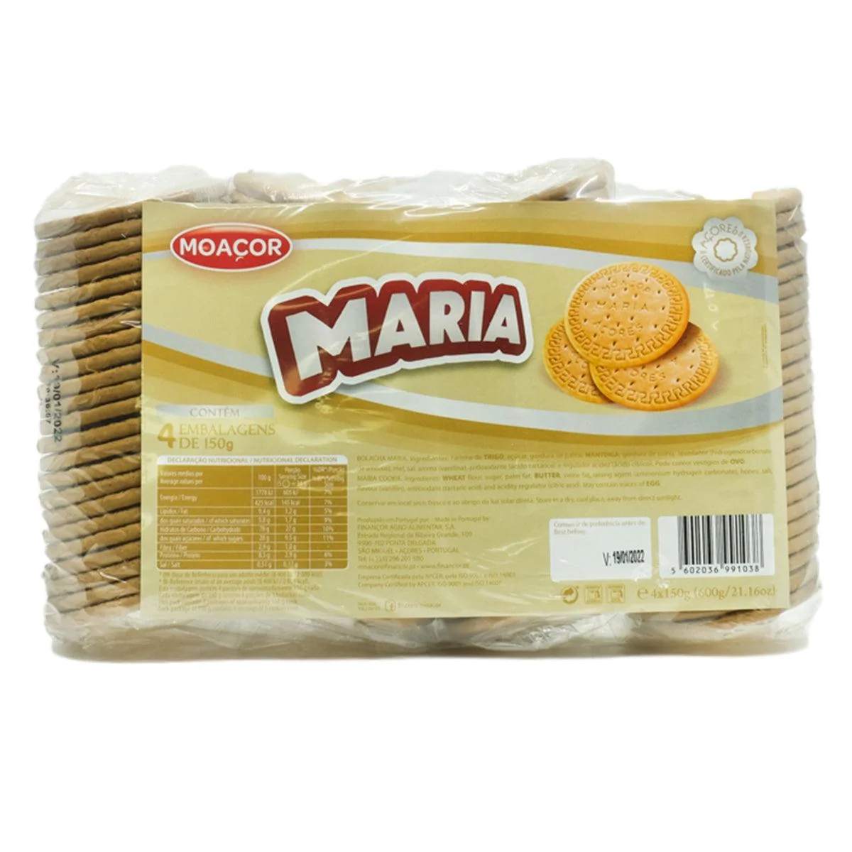 Moacor Bolacha Maria 4pk 600g
