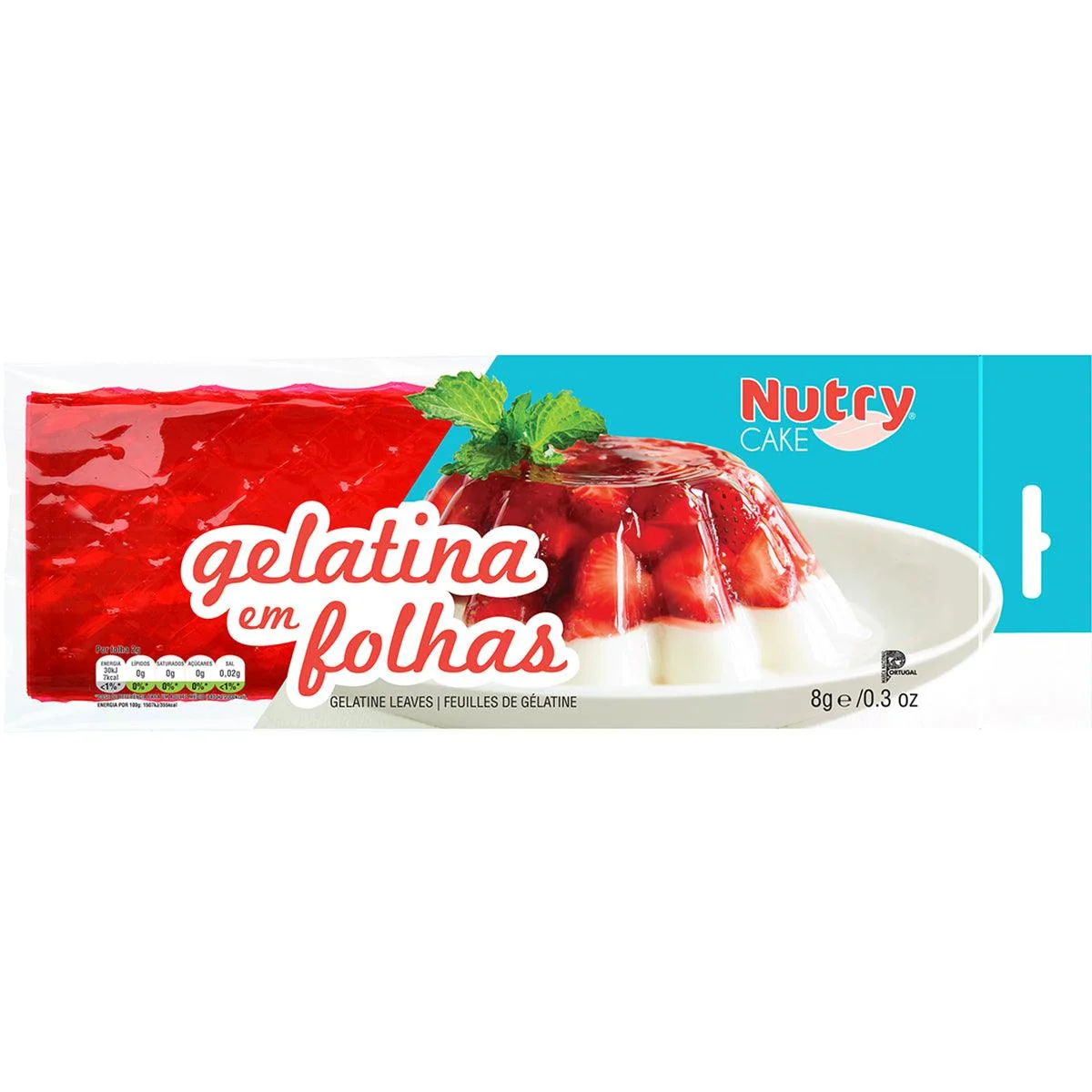 Nutry Folha Gelatina Vermelha 8g