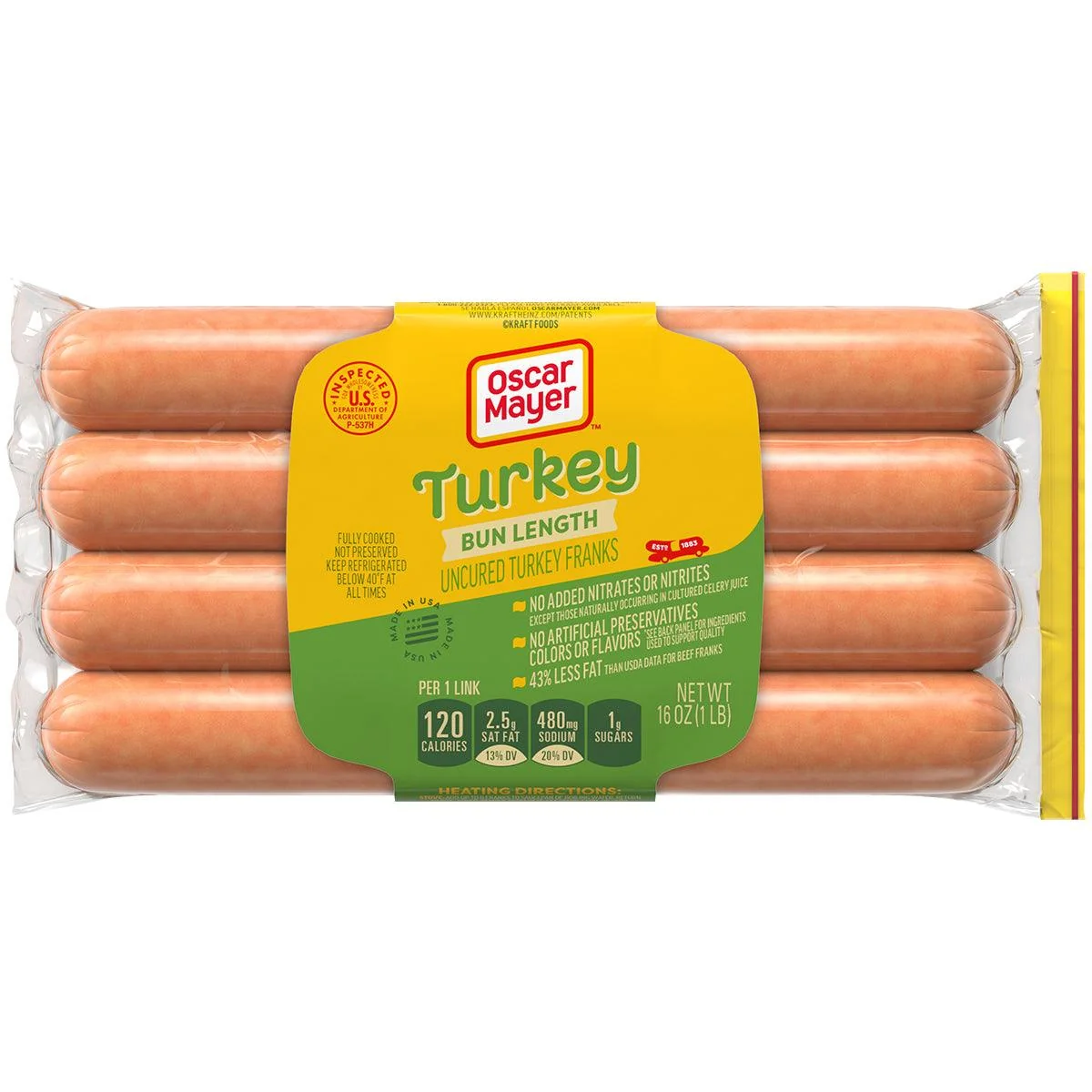 Oscar Mayer Bun Len Turkey Franks 16oz