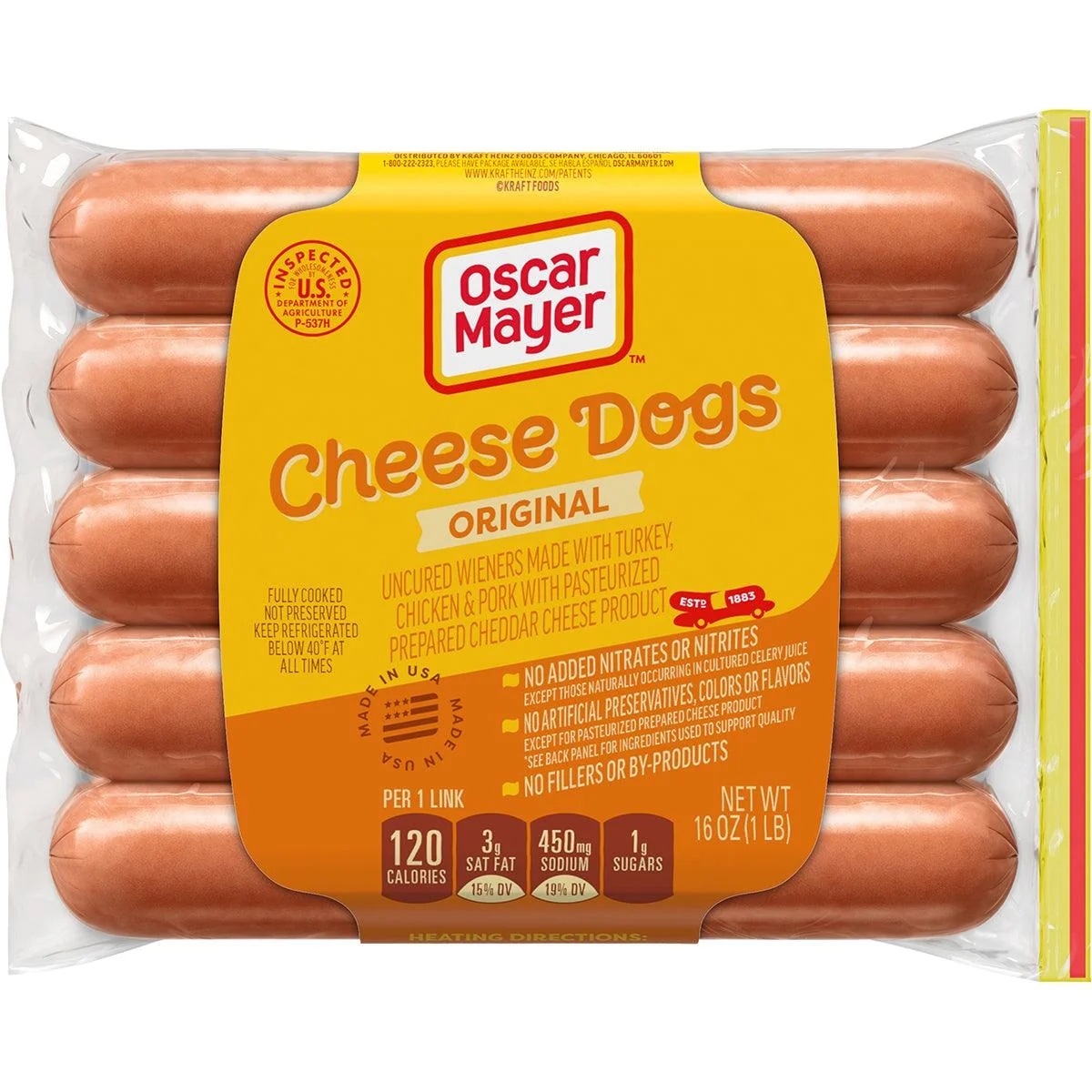 Oscar Mayer Cheese Hot Dogs 16oz
