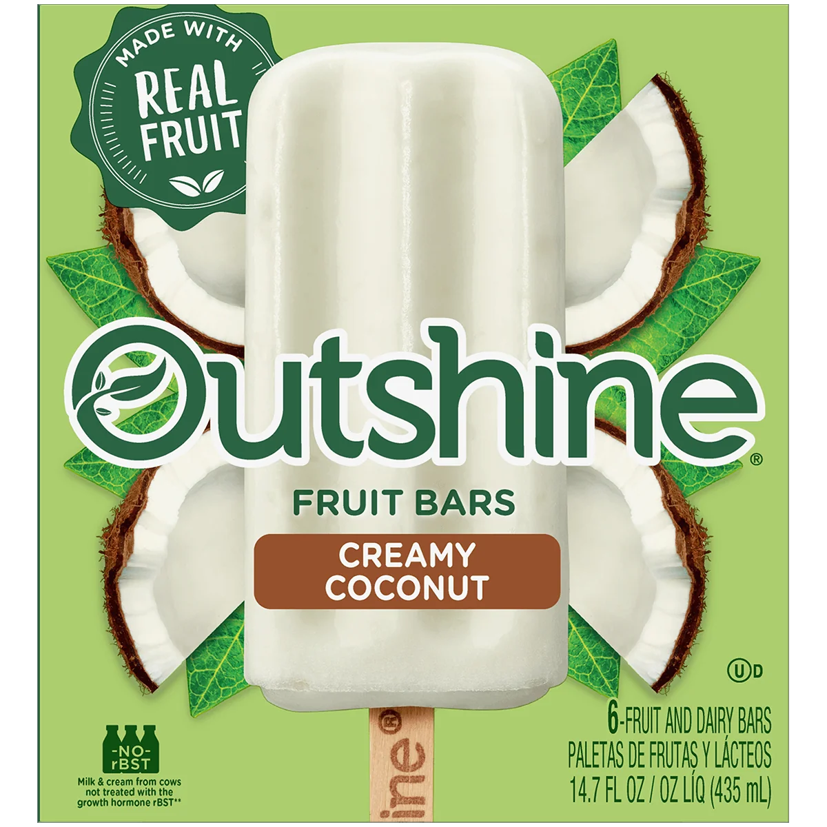 Outshine Creamy Coconut Bar 6 Ct
