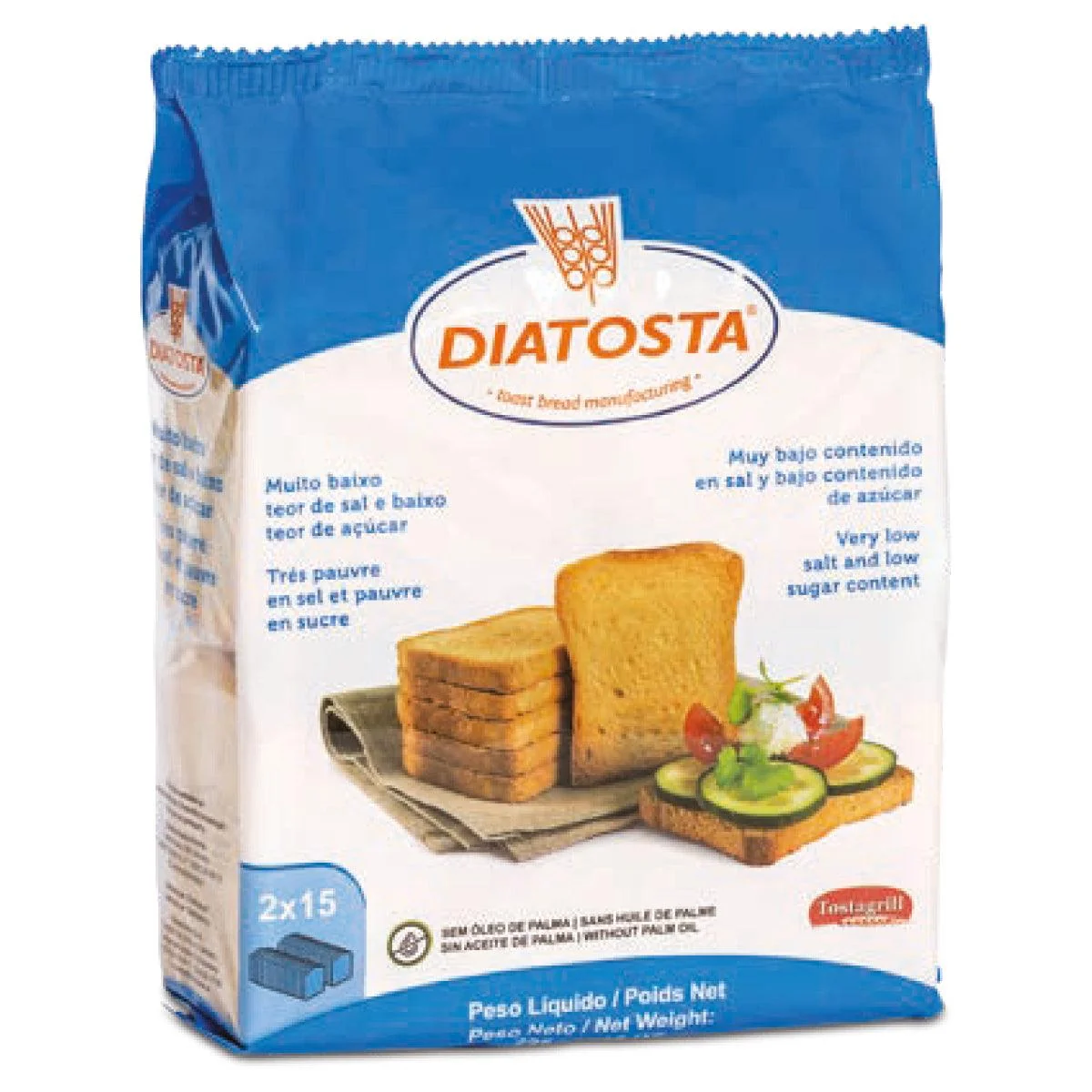 Tostagrill Trigo S/Acucar&Sal Toast 225g